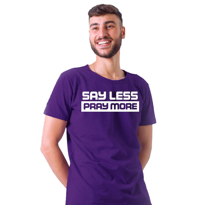 Say Less Pray More Regular Shirt Purple Men