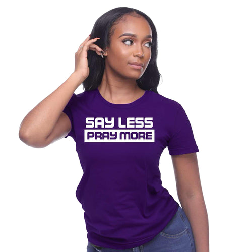 Say Less Pray More Regular Shirt Purple Women