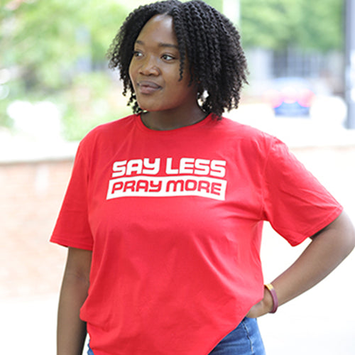Say Less Pray More Regular Shirt Red